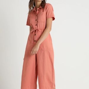 Madewell coral utility jumpsuit